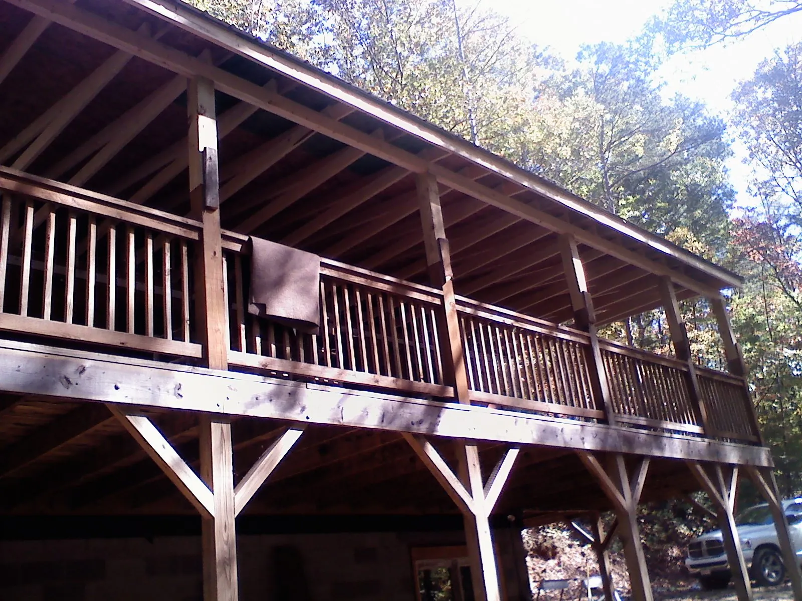 Timber framing under a new elevated porch and deck — Roof Leak Repair in Mojave by Roofing Brothers